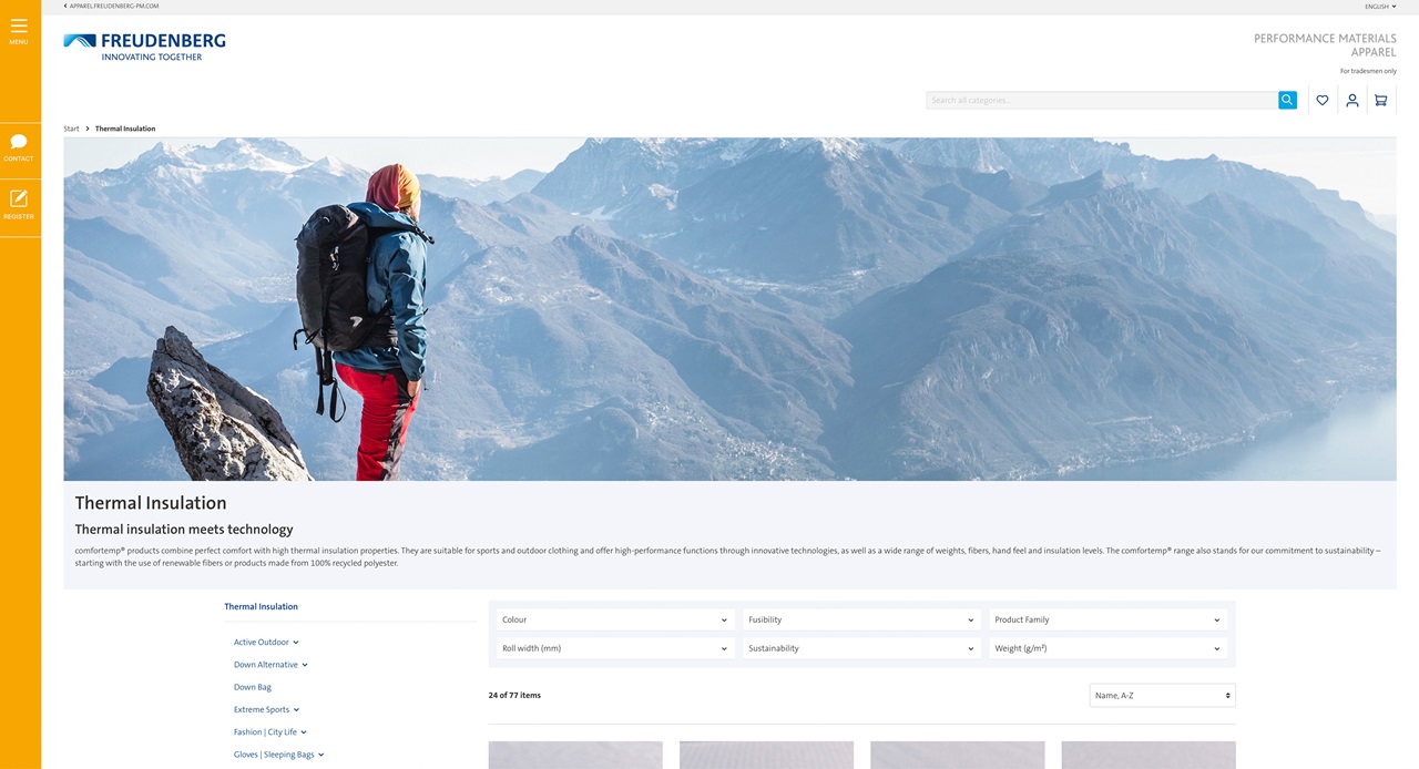 Freudenberg Apparel  Online Shop Thermal Insulation